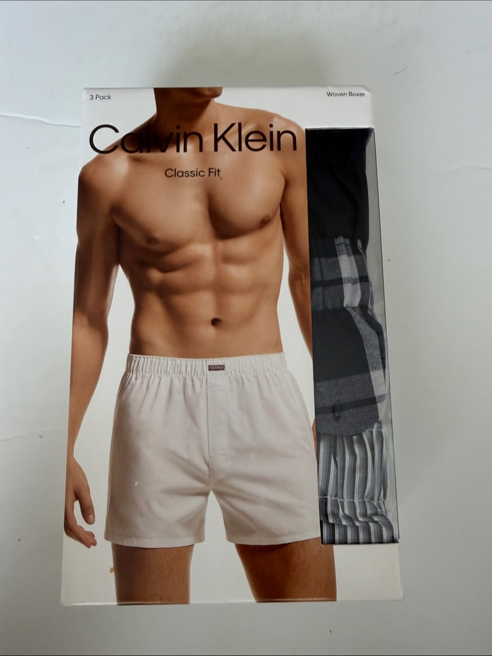 Calvin Klein Men's Classic Fit Woven Boxer - White (3 Pack)